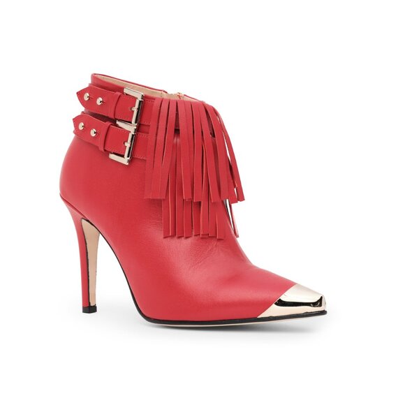 Jazzy Fringe Bootie in Red - Picture 2 of 5